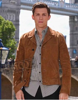 Spider Man Far From Home Tom Holland Brown Suede Jacket